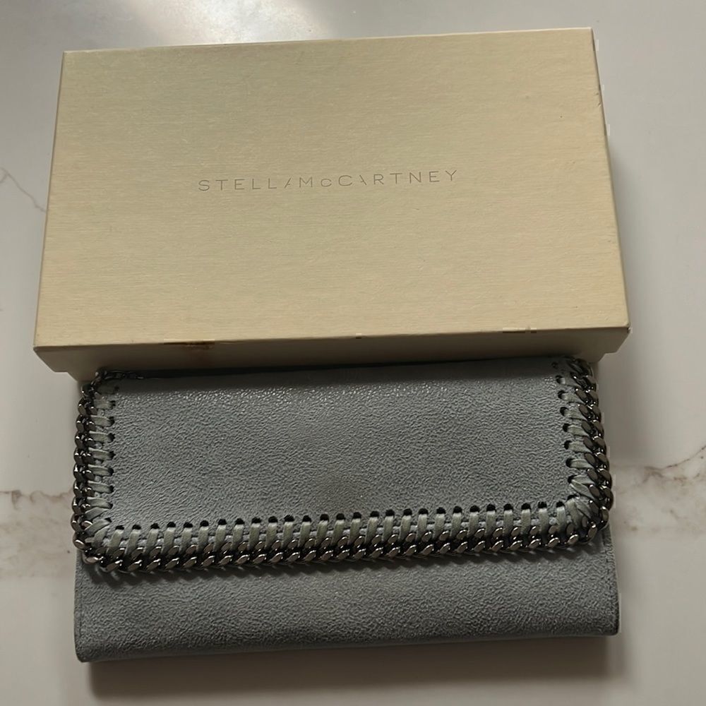 Stella McCartney Gray Suede Long Wallet